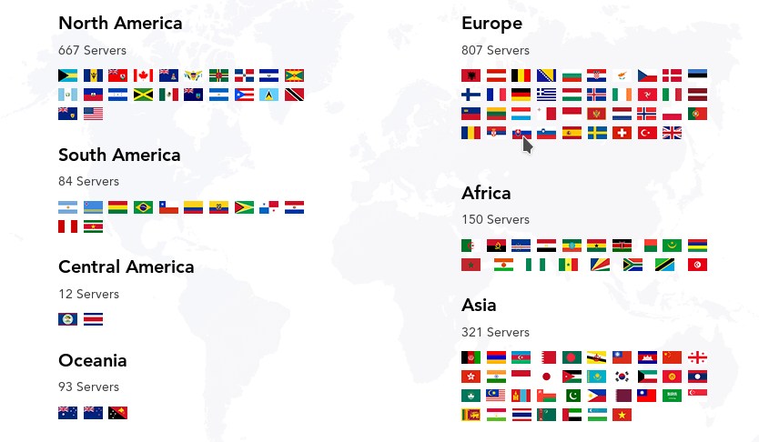 PureVPN locations