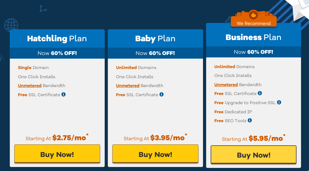 shared business plan hostgator