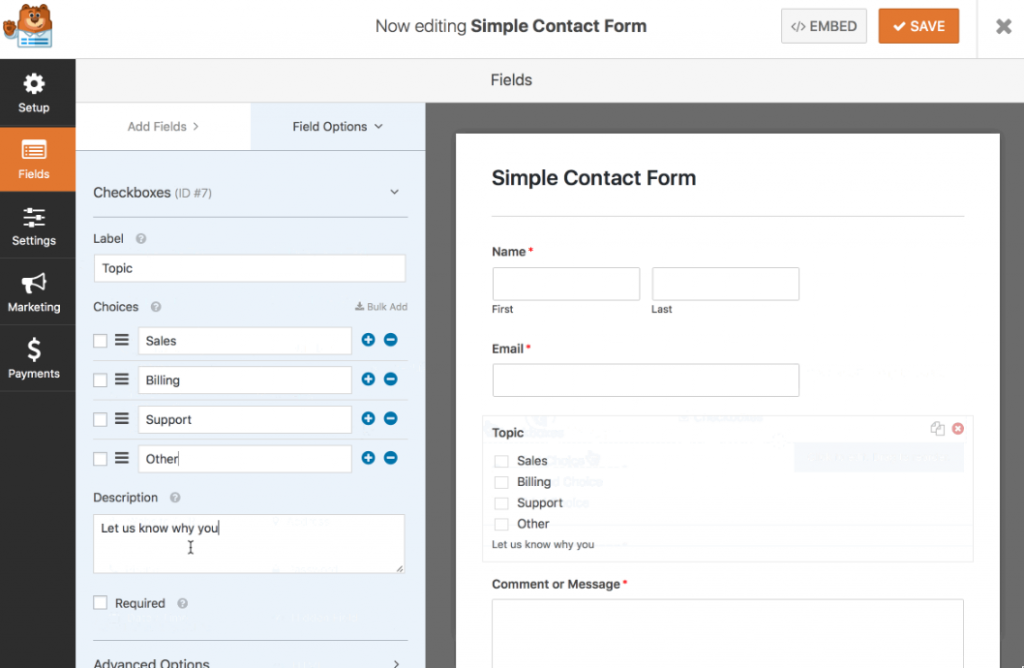 WPForms plugin advanced fields