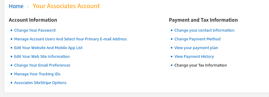 account settings payment