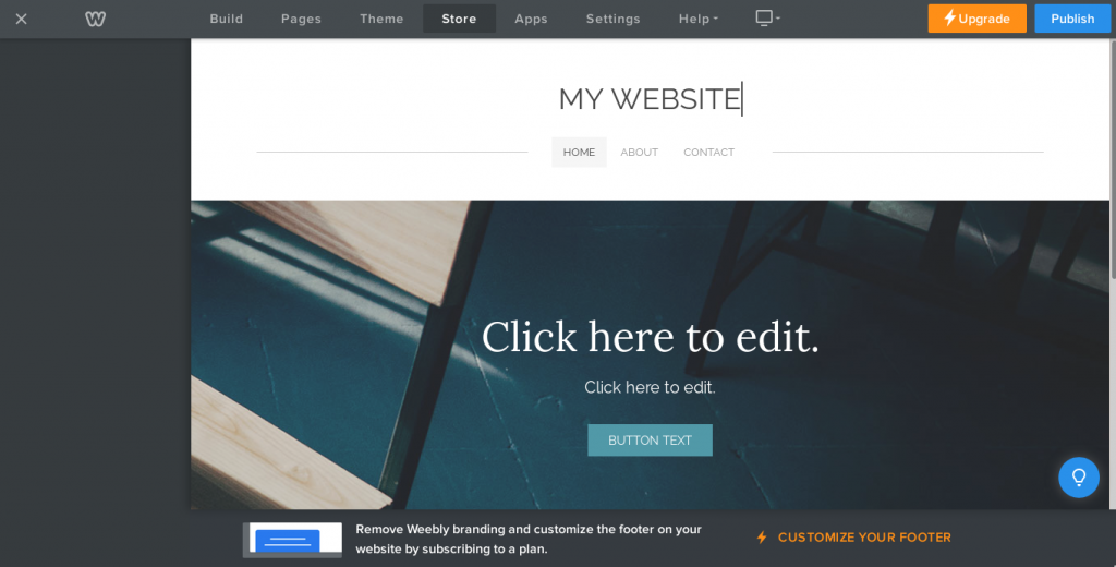 Weebly site editor