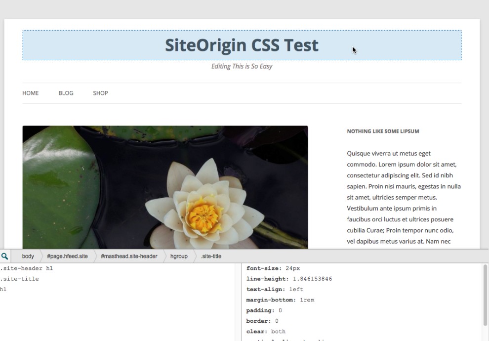 SiteOrigin CSS