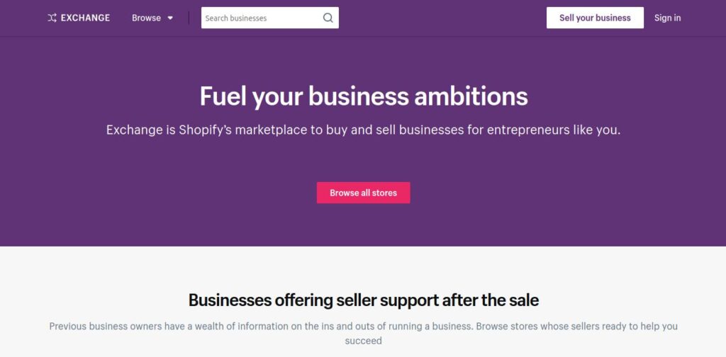 Shopify Exchange Marketplace