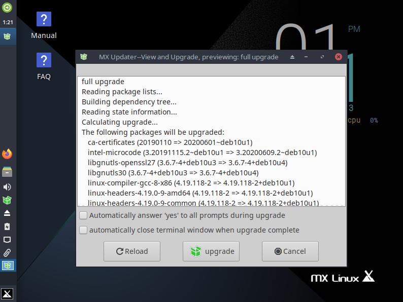 MX Linux updater