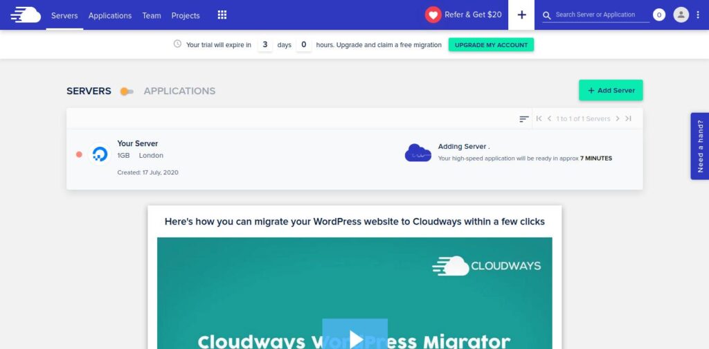 Cloudways Creating Server