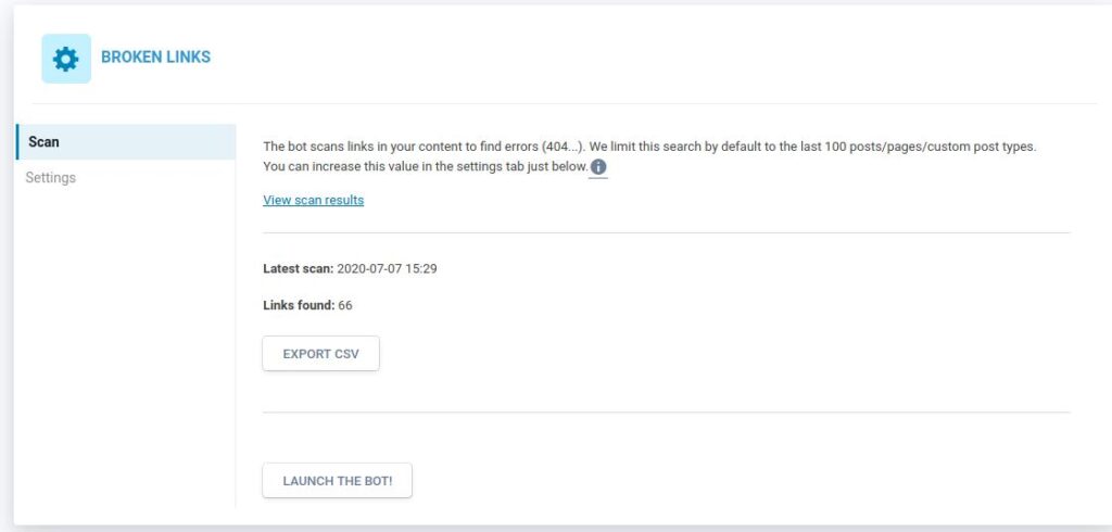 Seopress bot - Broken Links checker