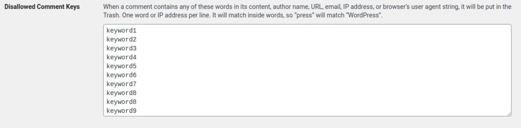 wordpress disallowed comment keys - akismet alternative