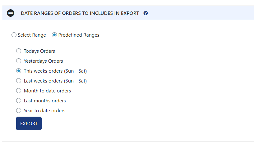 Woocommerce Export Orders Date Ranges of Orders