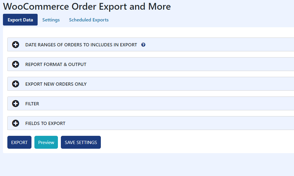 Woocommerce Export Orders Options