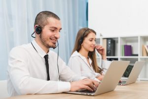 People Working in Call Center