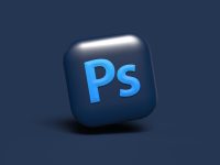 a blue square object with the letter p on it photo editing, compatibility, file formats