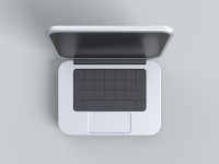 a white laptop computer sitting on top of a table office365 onedrive integration, canvas interface, mp4 icon