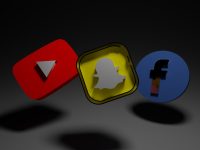 a group of three different colored objects on a black background user profiles social media analysis