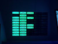 a wall with a bunch of green signs on it cyberlink software dashboard interface computer