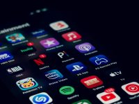 a close up of a cell phone with many different app icons vpn app, school wifi, student streaming