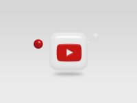 a red and white square button with an arrow student uploading video, online learning, mp4 file