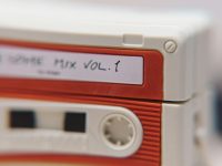 A retro cassette tape labeled “mix volume 1”. zip file extraction, soundfont samples, wav files