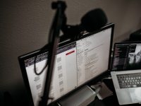 black and silver laptop computer domain settings, web interface, login dashboard