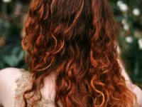woman in white tank top 99J hair color, burgundy wig, natural light reflection