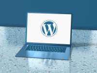 a laptop computer sitting on top of a table wordpress error screen, laptop issue, website crash