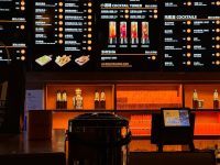 a menu board in a restaurant with drinks on it restaurant pos system, cashier, digital order