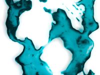 A piece of paper that has some blue paint on it ntsc map, pal map, world format regions