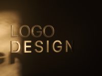 a black and white photo with the words logo design logo design ai tool interface laptop workspace