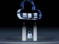 a blue and white logo data security shield, secure ai systems, business data protection
