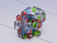 3 3D Modelling Tools With AI Assistance, Templates, And Export Features A colorful cube is shown on a white surface 3D modeling interface, blender workspace, AI generated mesh, digital sculpting screen