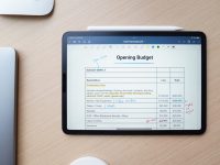 Does Rocket Money Cost Money? Pricing Explained a tablet with a screen budgeting app screen, smartphone finance app, monthly budget chart