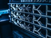 a close up of a server’s nameplates on the side of a cloud infrastructure network servers datacenter