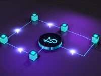 a purple background with a black and blue circle surrounded by blue and green cubes microservices architecture diagram, service mesh concept, sidecar proxy illustration